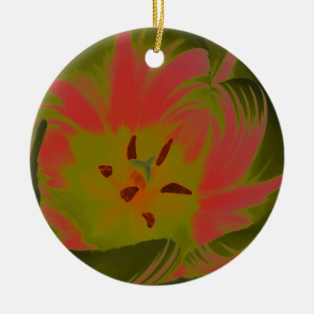 Adorno De Cerámica Cumpleaños del Personalizado Gótico Gloomy Red Tul (Frente)