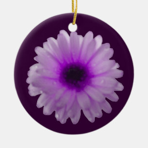 Adorno De Cerámica Cumpleaños del Personalizado Marigold Blanco y Mor