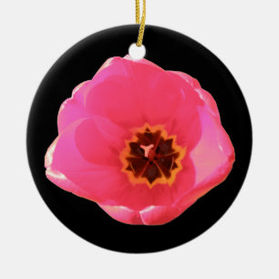 Adorno De Cerámica Cumpleaños del Personalizado Tulip Rosado