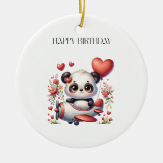 Adorno De Cerámica Cumpleaños del piloto panda