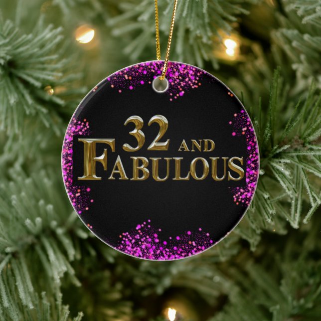 Adorno De Cerámica Cumpleaños número 32  (Árbol)