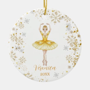 Adorno De Cerámica Cumpleaños Personalizado de Bailarina de Ballet de