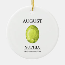 Adorno De Cerámica Cumpleaños Piedra Natal Peridoto de Agosto