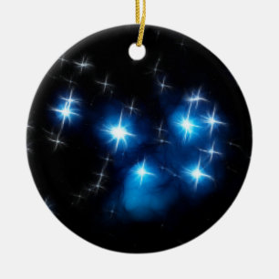 Adorno De Cerámica Cúmulo de estrellas del azul de Pleiades