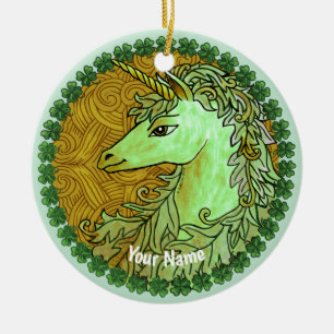 Adorno De Cerámica Cunicornio irlandés 