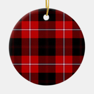 Adorno De Cerámica Cunningham Tartan Red Black Plaid