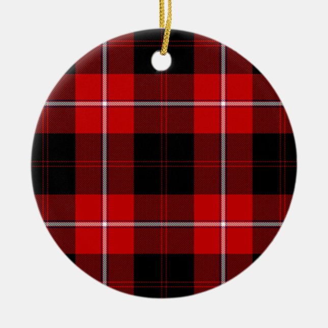 Adorno De Cerámica Cunningham Tartan Red Black Plaid (Frente)