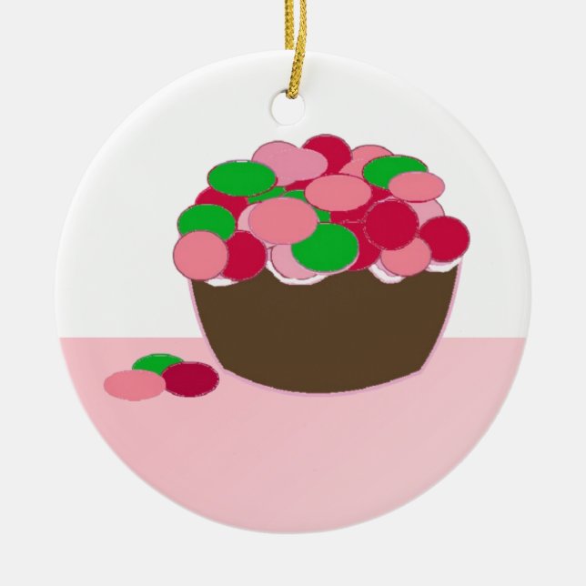 Adorno De Cerámica Cupcake Smartie (Frente)