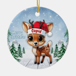 Adorno De Cerámica Cupid Baby Deer, Fawn, Doe, Reindeer 🦌🎄