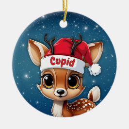 Adorno De Cerámica Cupid Baby Deer, Fawn, Doe, Reindeer 🦌🎄
