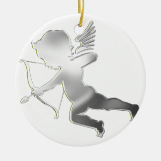 Adorno De Cerámica Cupid en plata