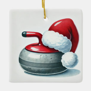 Adorno De Cerámica Curler favorito personalizado de Santa Claus