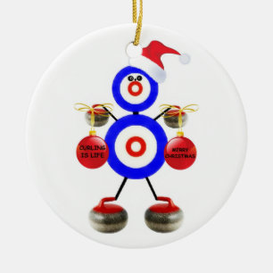 Adorno De Cerámica Curling Navidades