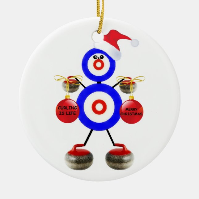 Adorno De Cerámica Curling Navidades (Frente)