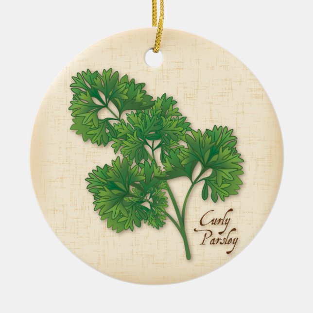 Adorno De Cerámica Curly Parsley Ornament (Frente)