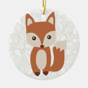 Adorno De Cerámica Curte Baby Fox