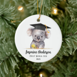 Adorno De Cerámica Curte Graduation Koala personalizado