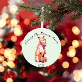 Adorno De Cerámica Curte Navidades personalizados Fox