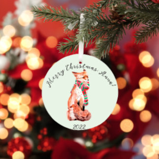 Adorno De Cerámica Curte Navidades personalizados Fox