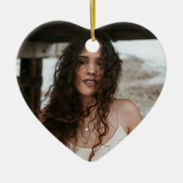 Adorno De Cerámica Custom Birthday Ornament with Photo & Message