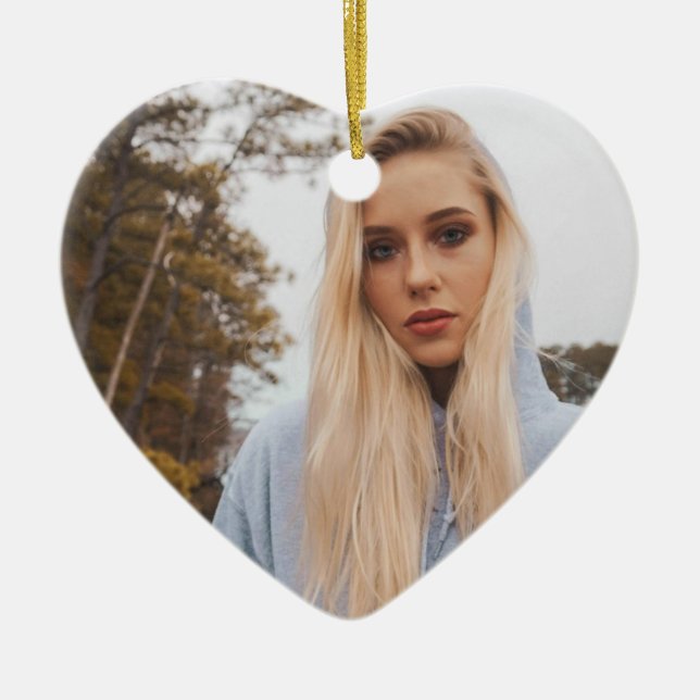 Adorno De Cerámica Custom Birthday Photo Ornaments – Keepsakes (Frente)