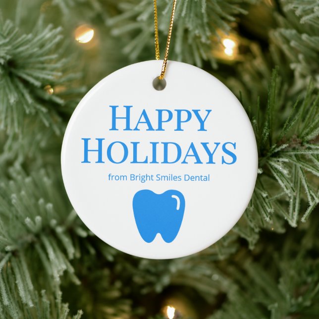Adorno De Cerámica Custom Blue Dental Practice Ornament (Árbol)