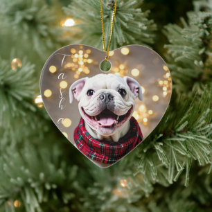 Adorno De Cerámica Custom Christmas Dog Making Memories