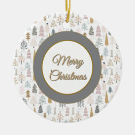 Adorno De Cerámica Custom, Christmas Winter Trees Rustic