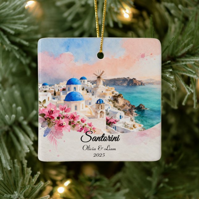 Adorno De Cerámica Custom Couple’s Travel Keepsake (Árbol)