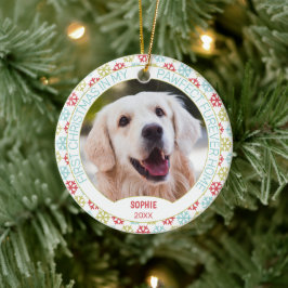 Adorno De Cerámica Custom Cute  Pet Photo 1st Christmas On Snowflakes