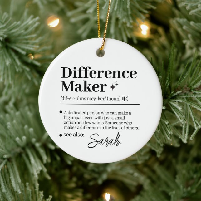 Adorno De Cerámica Custom Difference Maker, Mentor Appreciation Gift  (Árbol)