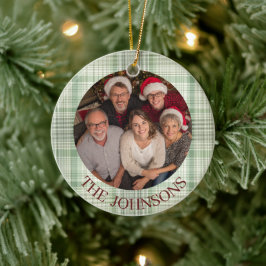 Adorno De Cerámica Custom Family Photo Christmas Ceramic Ornament 