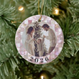 Adorno De Cerámica Custom Family Photo Christmas Ceramic Ornament 