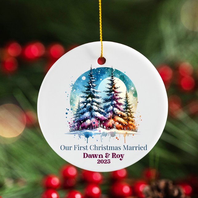 Adorno De Cerámica Custom first Christmas married, personalized gift, (Subido por el creador)