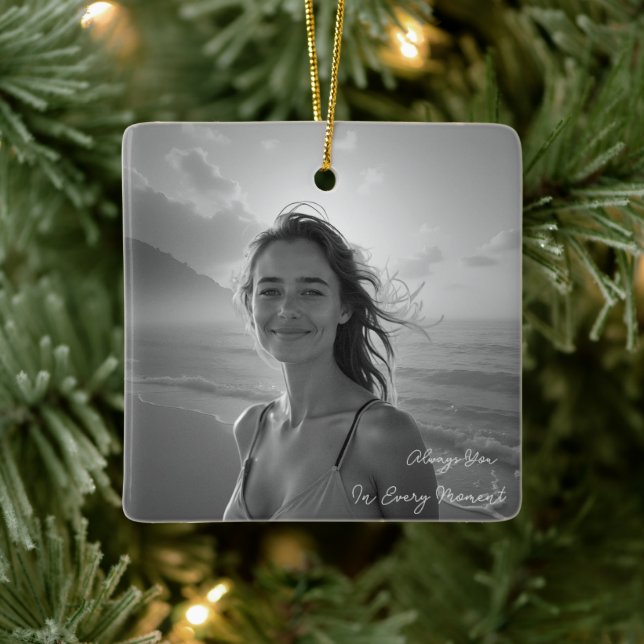 Adorno De Cerámica Custom Her Portrait – Simple Photo Gift for Her (Árbol)