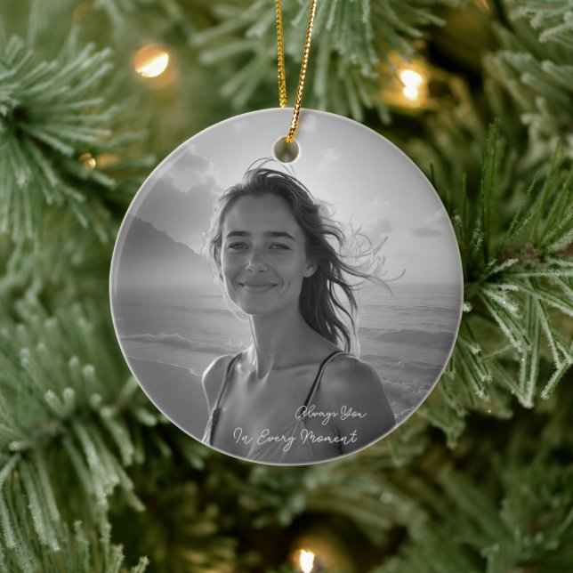 Adorno De Cerámica Custom Her Portrait – Simple Photo Gift for Her (Árbol)