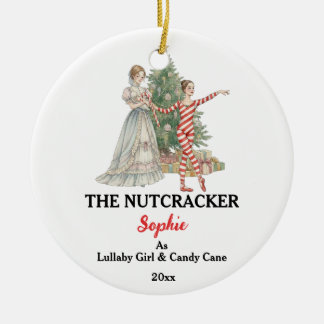 Adorno De Cerámica Custom Lullaby Girl Nutcracker Photo Christmas
