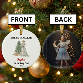 Adorno De Cerámica Custom Lullaby Girl Nutcracker Photo Christmas