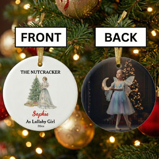 Adorno De Cerámica Custom Lullaby Girl Nutcracker Photo Christmas