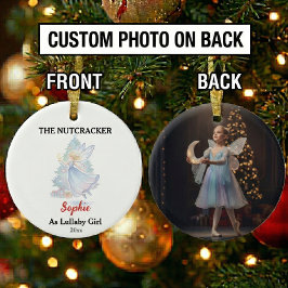 Adorno De Cerámica Custom Lullaby Girl Nutcracker Photo Christmas