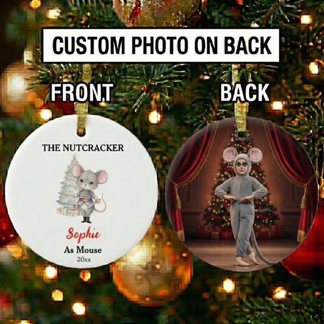 Adorno De Cerámica Custom Mouse Nutcracker Photo Christmas (Subido por el creador)
