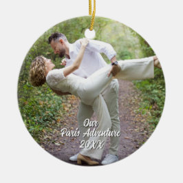 Adorno De Cerámica Custom Paris Travel Photo Christmas Tree