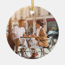 Adorno De Cerámica Custom Paris Travel Photo Christmas Tree