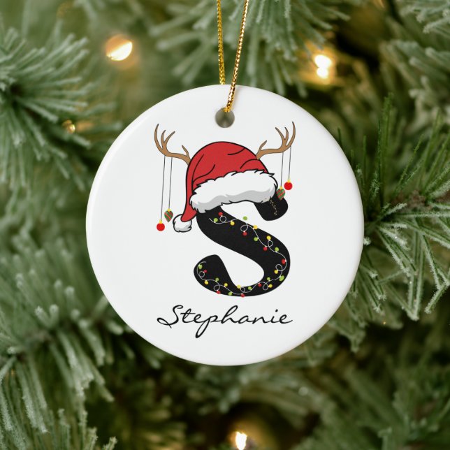 Adorno De Cerámica Custom Santa Claus Christmas Ornament for Women (Árbol)