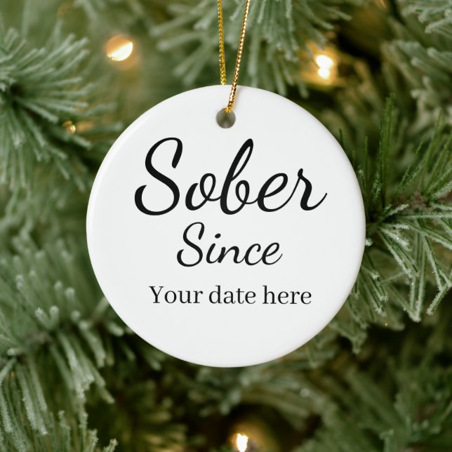 Adorno De Cerámica Custom “Sober Since” Keychain - Sobriety Date  (Árbol)