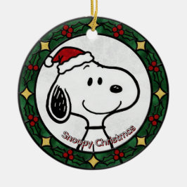 Adorno De Cerámica Custom Stained glass effect DOG'S name Christmas 