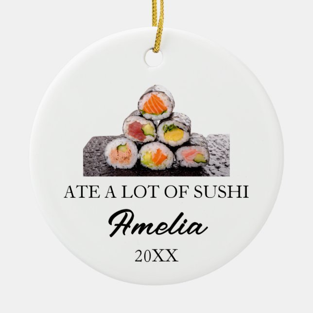 Adorno De Cerámica Custom Sushi Christmas, Funny Sushi Gifts  (Frente)