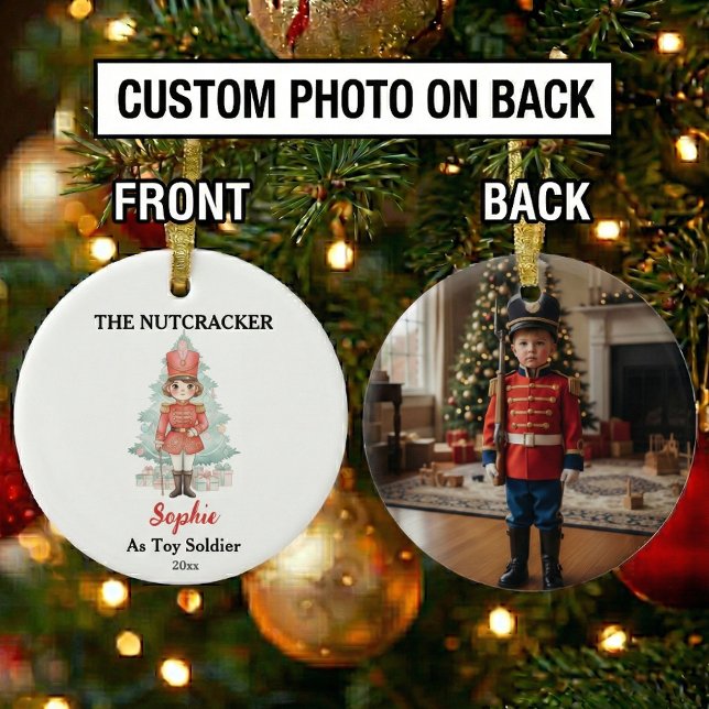 Adorno De Cerámica Custom Toy Soldier Nutcracker Photo Christmas (Subido por el creador)