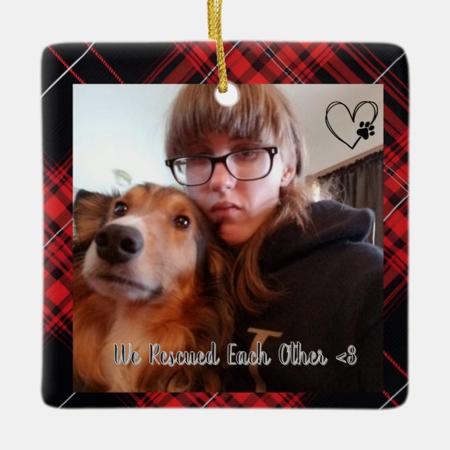 Adorno De Cerámica Custom We Rescued Each Other Chirstmas  (Anverso)