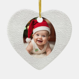 Adorno De Cerámica Customisable Baby's First Christmas Heart
